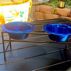 Blue and Black Kitchen Bowl Set with Stand